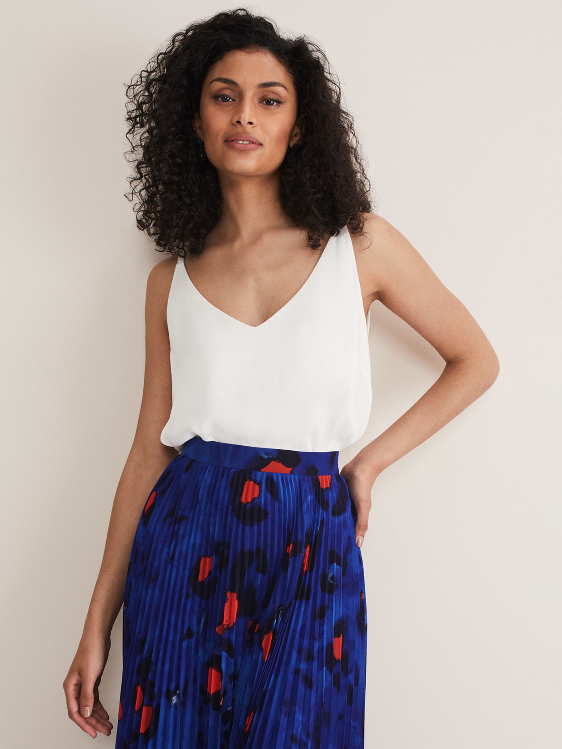 Phase Eight Alanis Cami Top, Cream at John Lewis & Partners