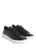 Calvin Klein Leather Lace Up Trainers, Black