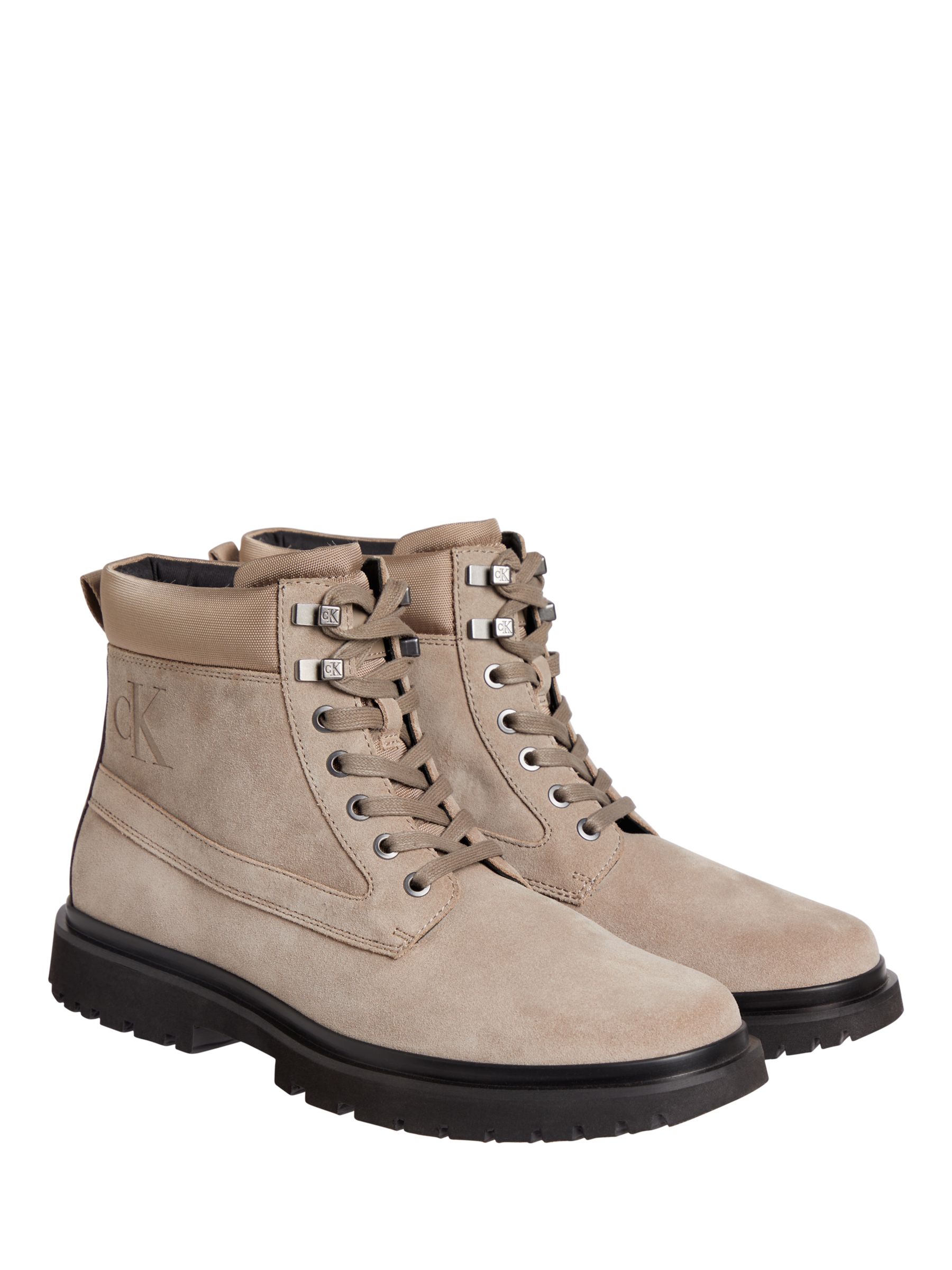 Calvin Klein Suede Lace Up Hiker Boots, Perfect Taupe
