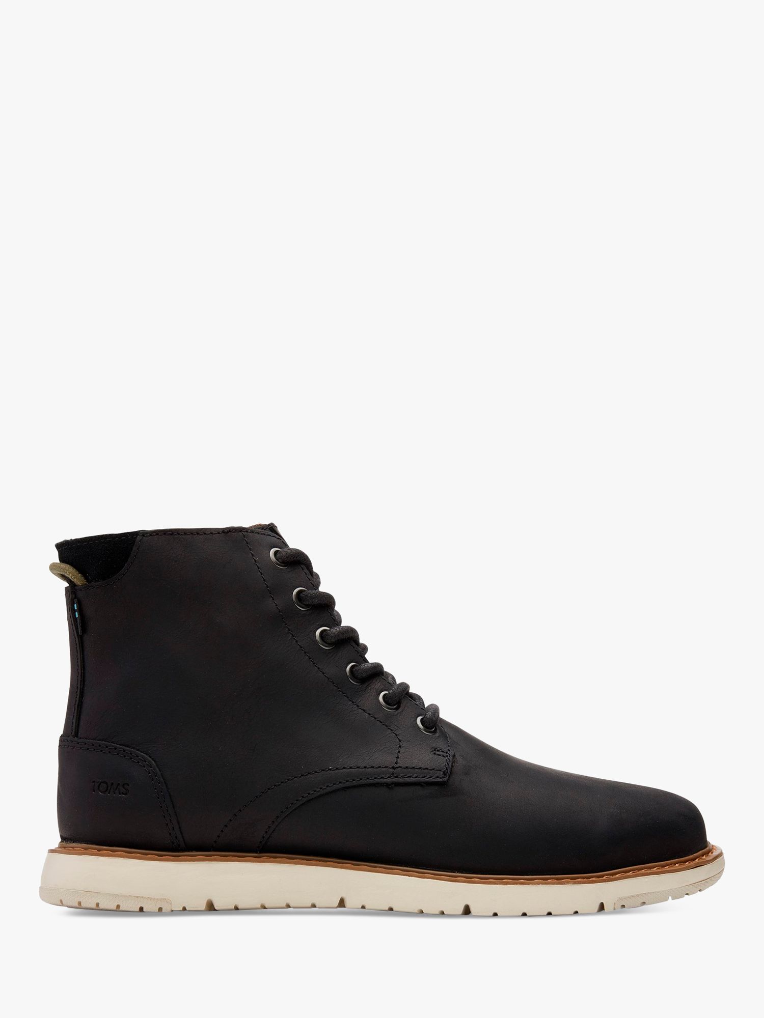 TOMS Hillside Leather Boots, Black at John Lewis & Partners
