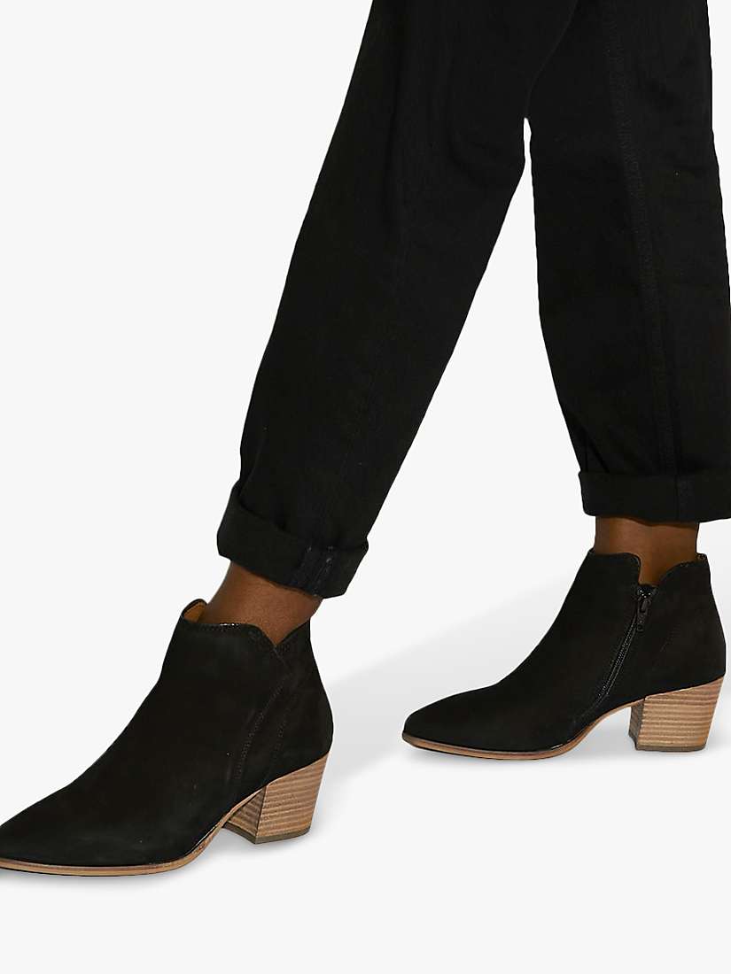 Buy Dune Parlor Nubuck Ankle Boots, Black Online at johnlewis.com