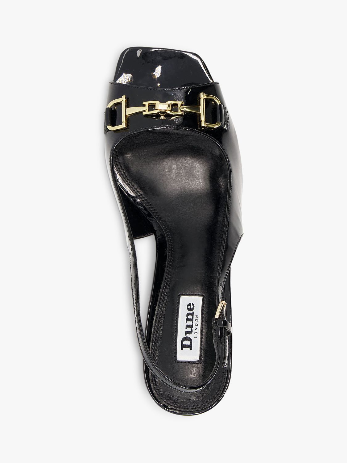 Buy Dune Michigan Leather Slingback Sandals, Black Patent Online at johnlewis.com