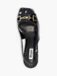 Dune Michigan Leather Slingback Sandals, Black Patent