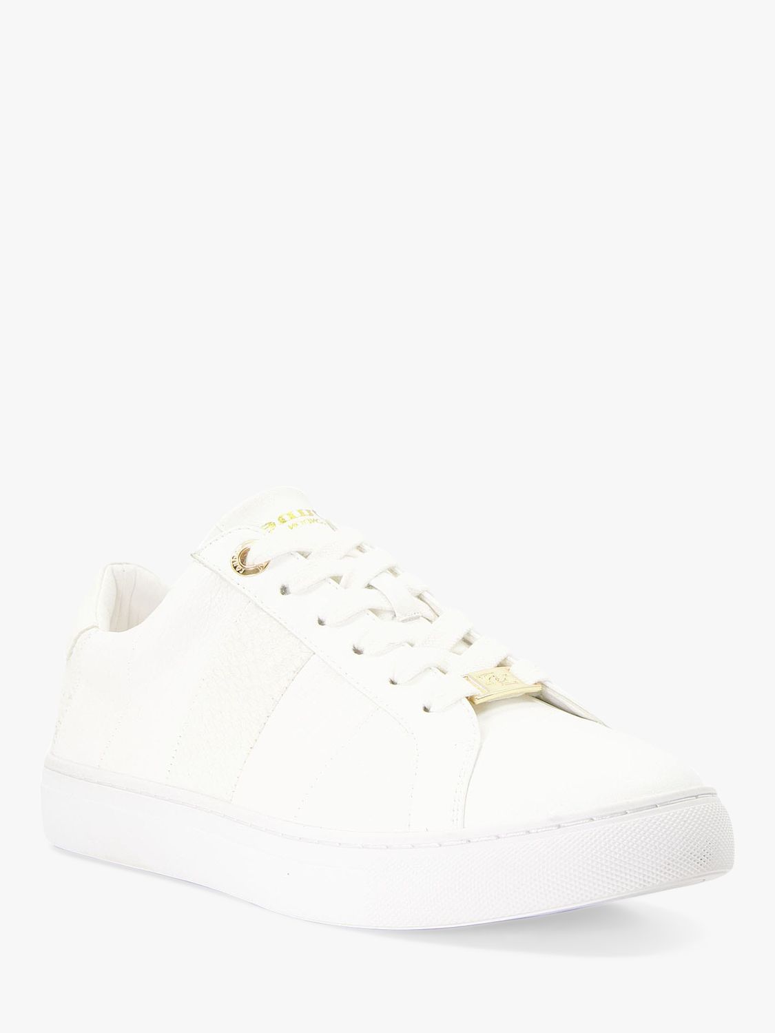 Dune Everleigh Panel Lace Up Trainers, White at John Lewis & Partners