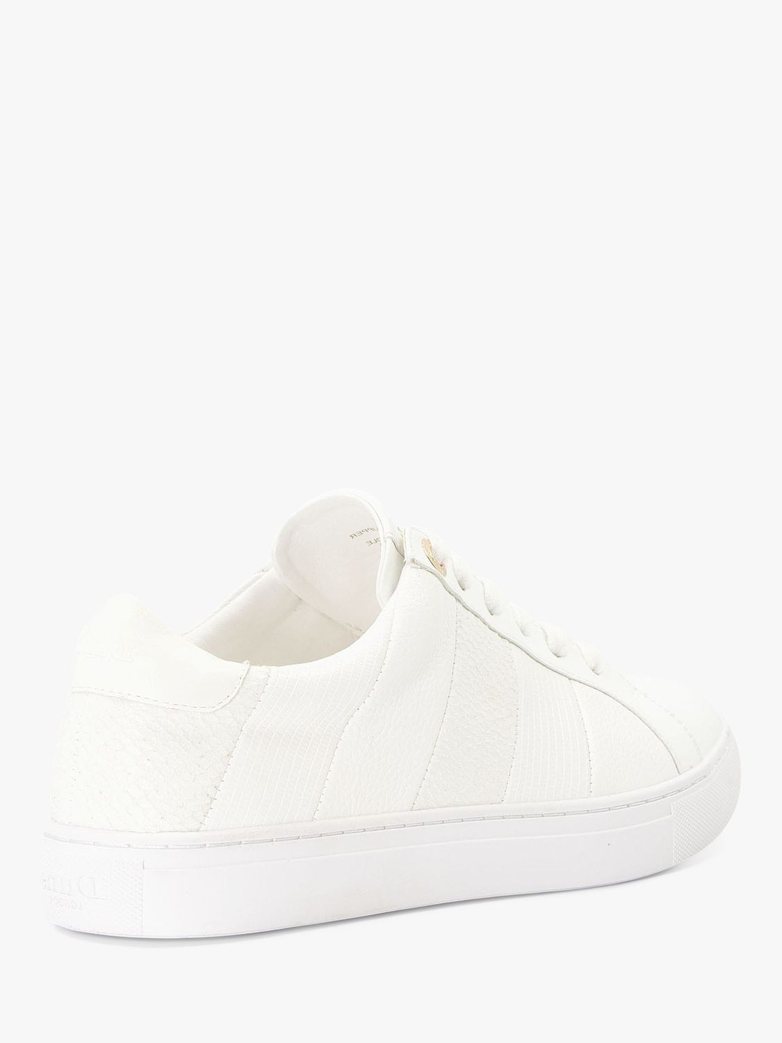 Dune Everleigh Panel Lace Up Trainers, White at John Lewis & Partners