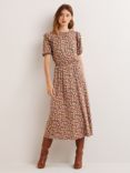 Boden Paisley Print Ruffle Jersey Midi Dress, Citronelle/Multi