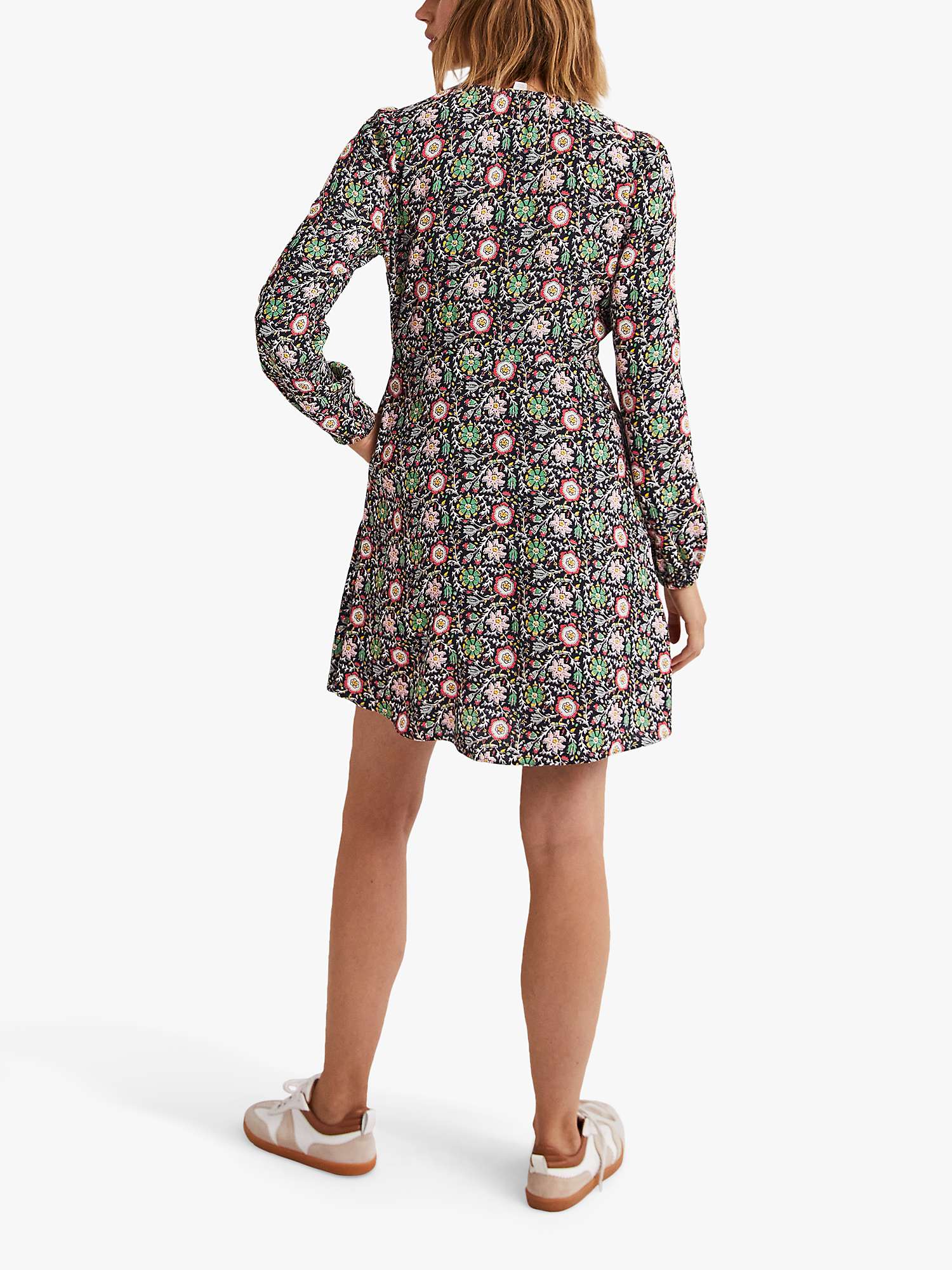 Boden Floral Print V-Neck Tea Dress, Multi at John Lewis & Partners