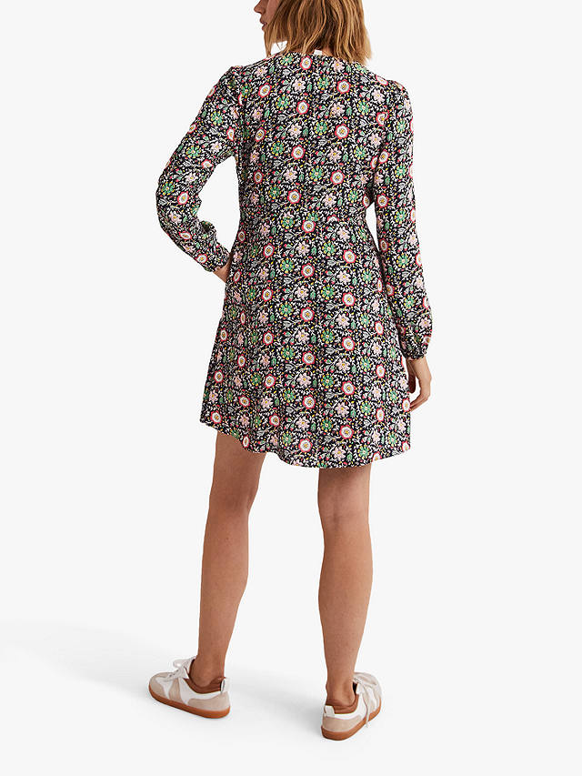 Boden Floral Print V-Neck Tea Dress, Multi