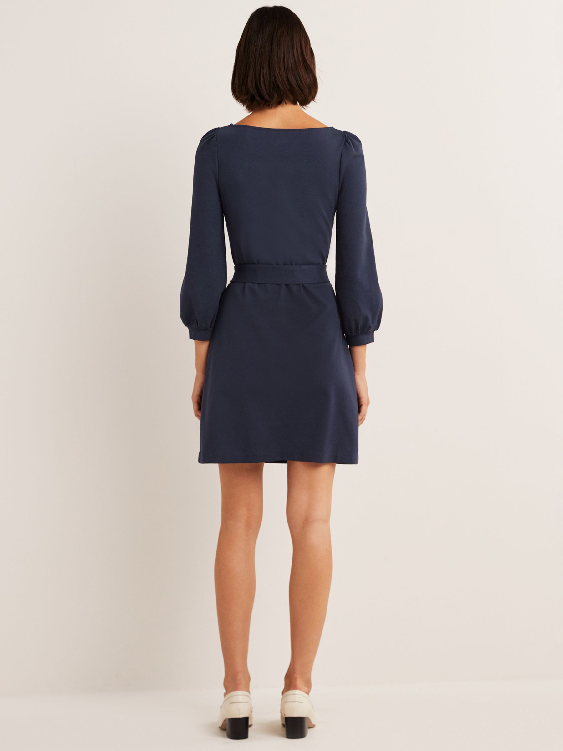 Buy Boden Tie Detail Jersey Shift Mini Dress, Navy Online at johnlewis.com