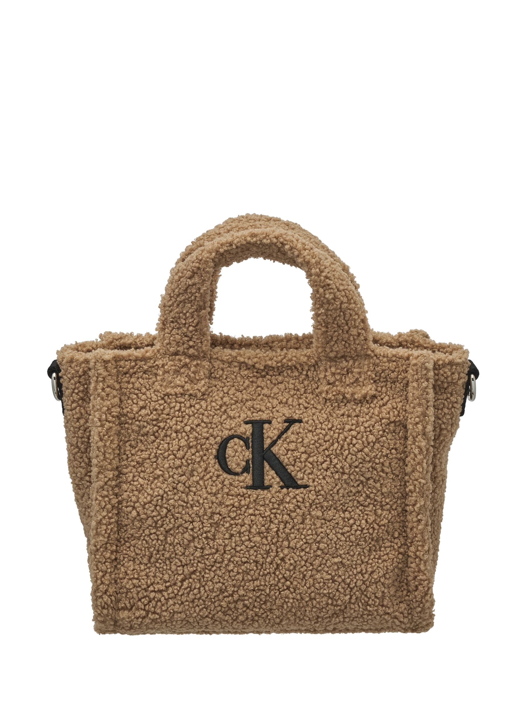 waar dan ook wit gastheer Calvin Klein Kids' Teddy Logo Tote Bag, Timeless Camel