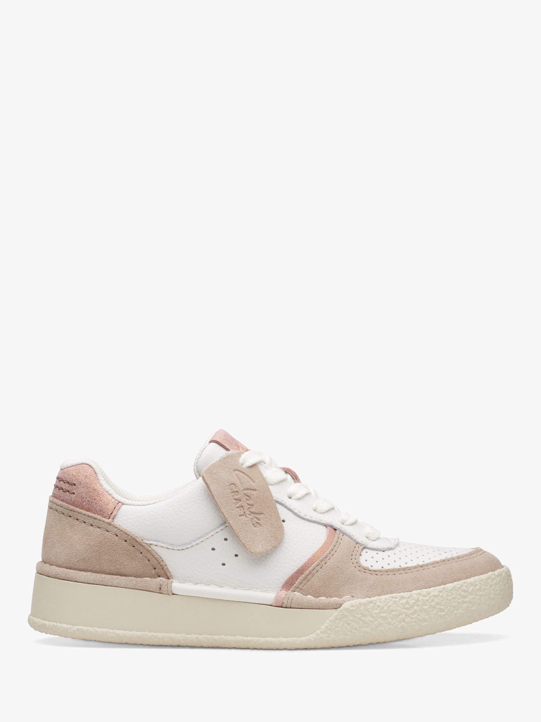 Clarks Craft Cup Court Trainers, Sand at John Lewis & Partners
