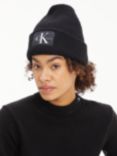 Calvin Klein MonoLogo Patch Beanie Hat, Black