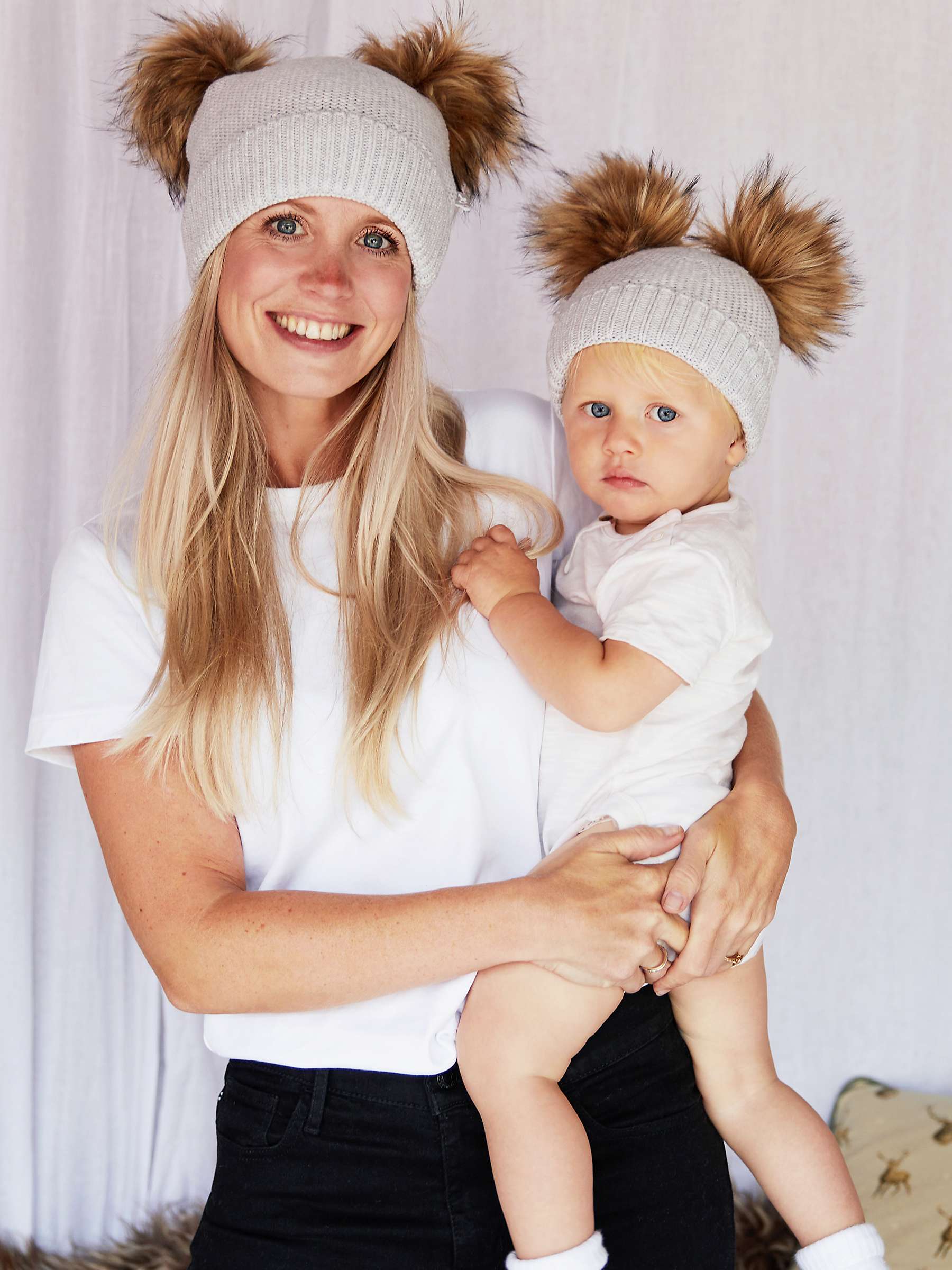 Buy The Little Tailor Kids' Pom Pom Hat, Grey Online at johnlewis.com
