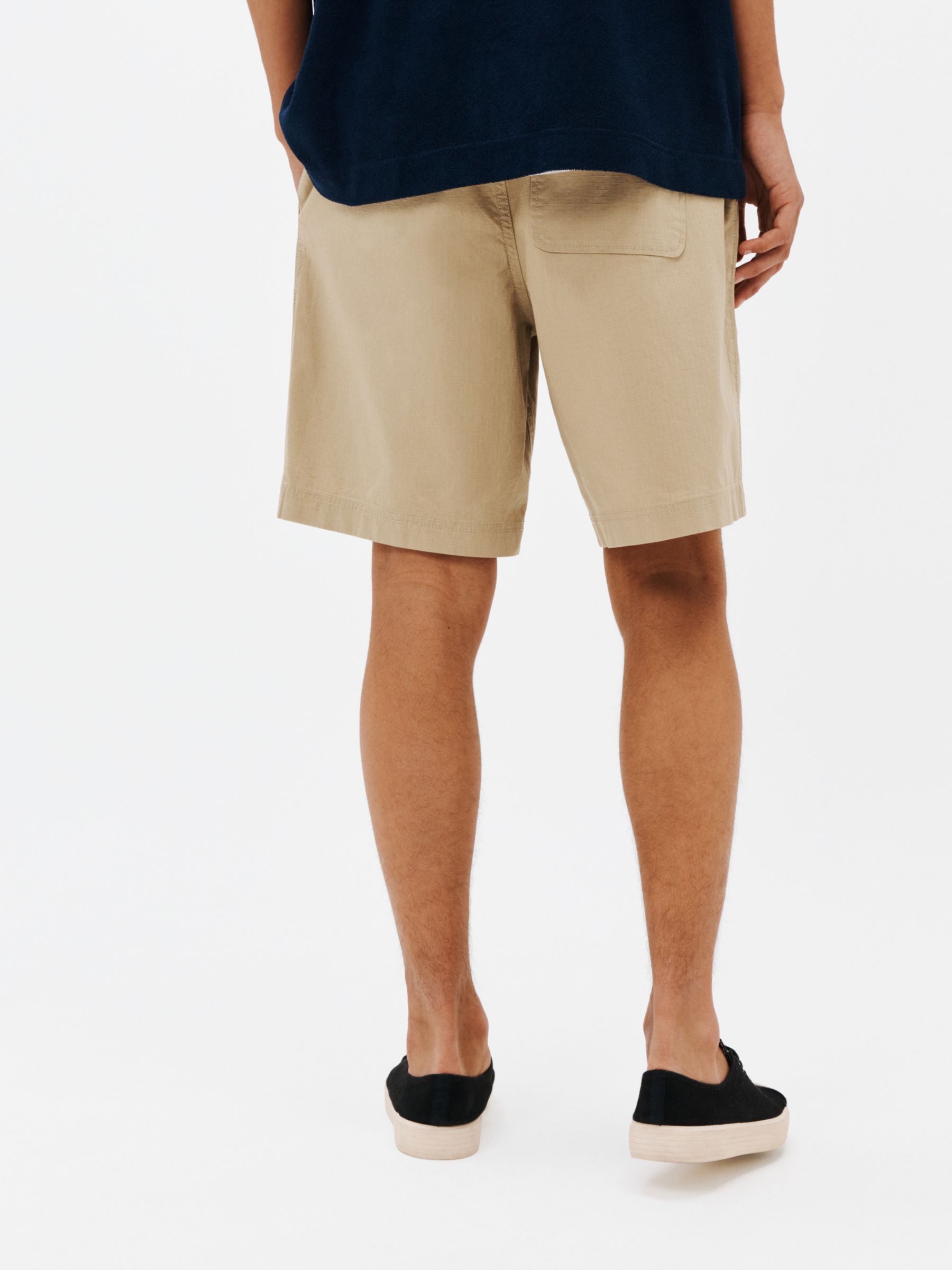 John Lewis ANYDAY Cotton Ripstop Shorts, Sand, S