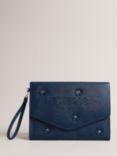 Ted Baker Felcon Applique Floral Clutch Bag, Dark Blue