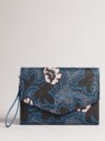 Ted Baker Denecon Graphic Floral Clutch Bag, Dark Blue