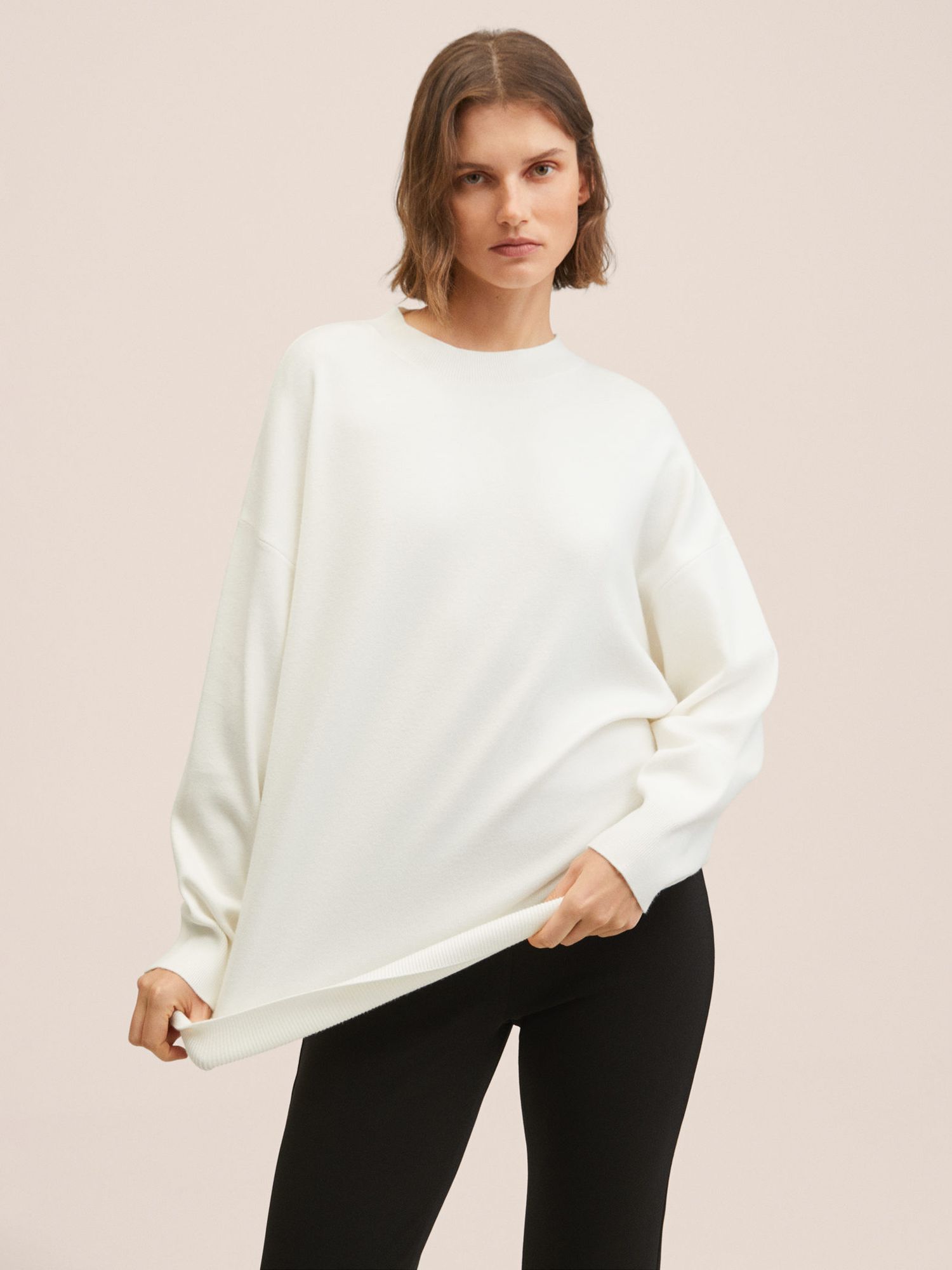 Mango Lotus Jumper, Beige at John Lewis & Partners