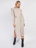 Somerset by Alice Temperley Cable Knit Frill Detail Midi Dress, Oatmeal
