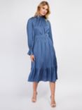 Somerset by Alice Temperley Satin Twist Detail Midi Dress, Ash Blue