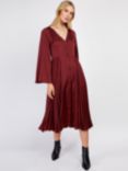 Somerset by Alice Temperley Satin Pleated Panel Dress, Chocolate Truffle