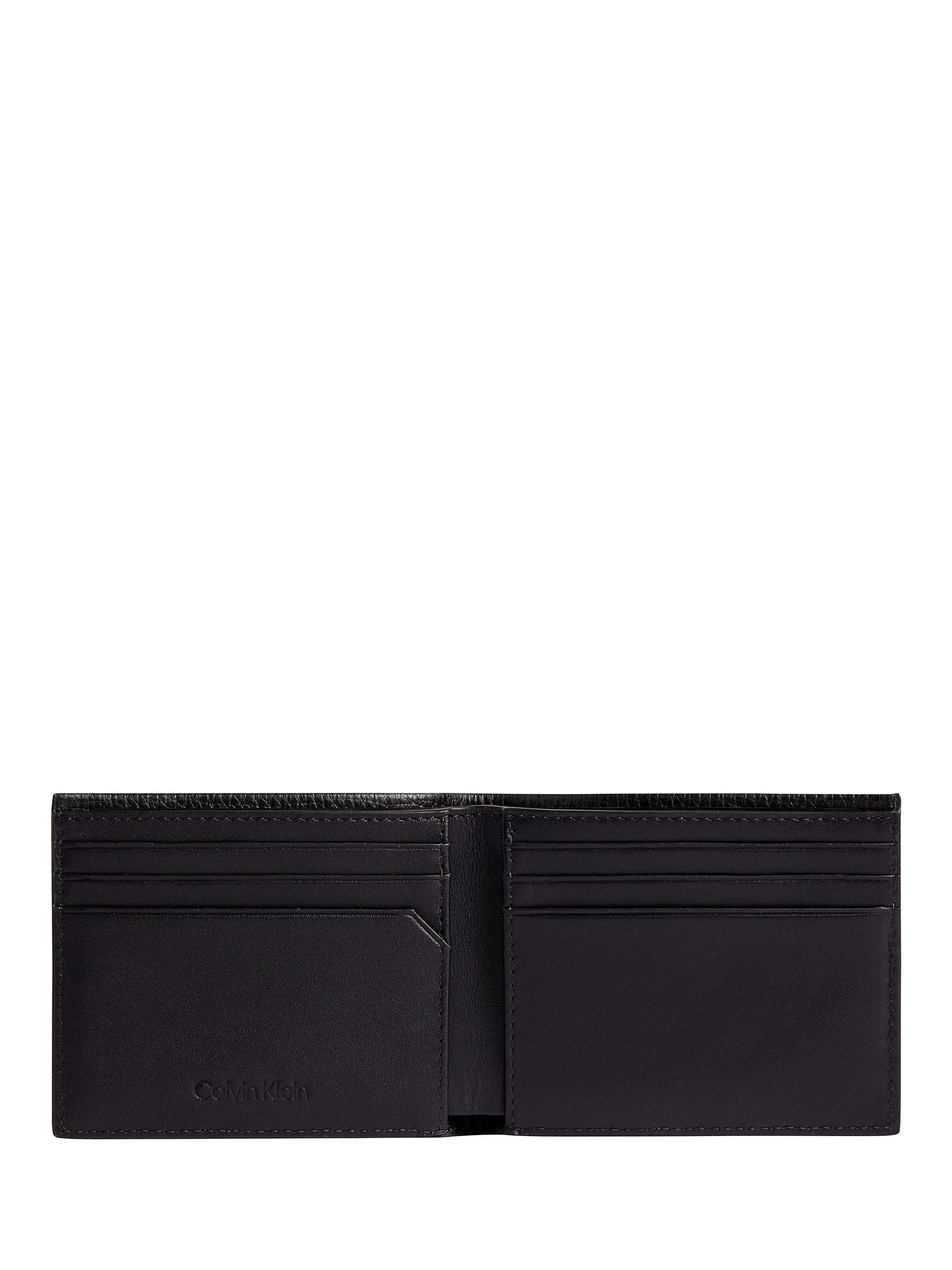 Calvin Klein Minimalism Bifold Leather Wallet, Black at John Lewis ...