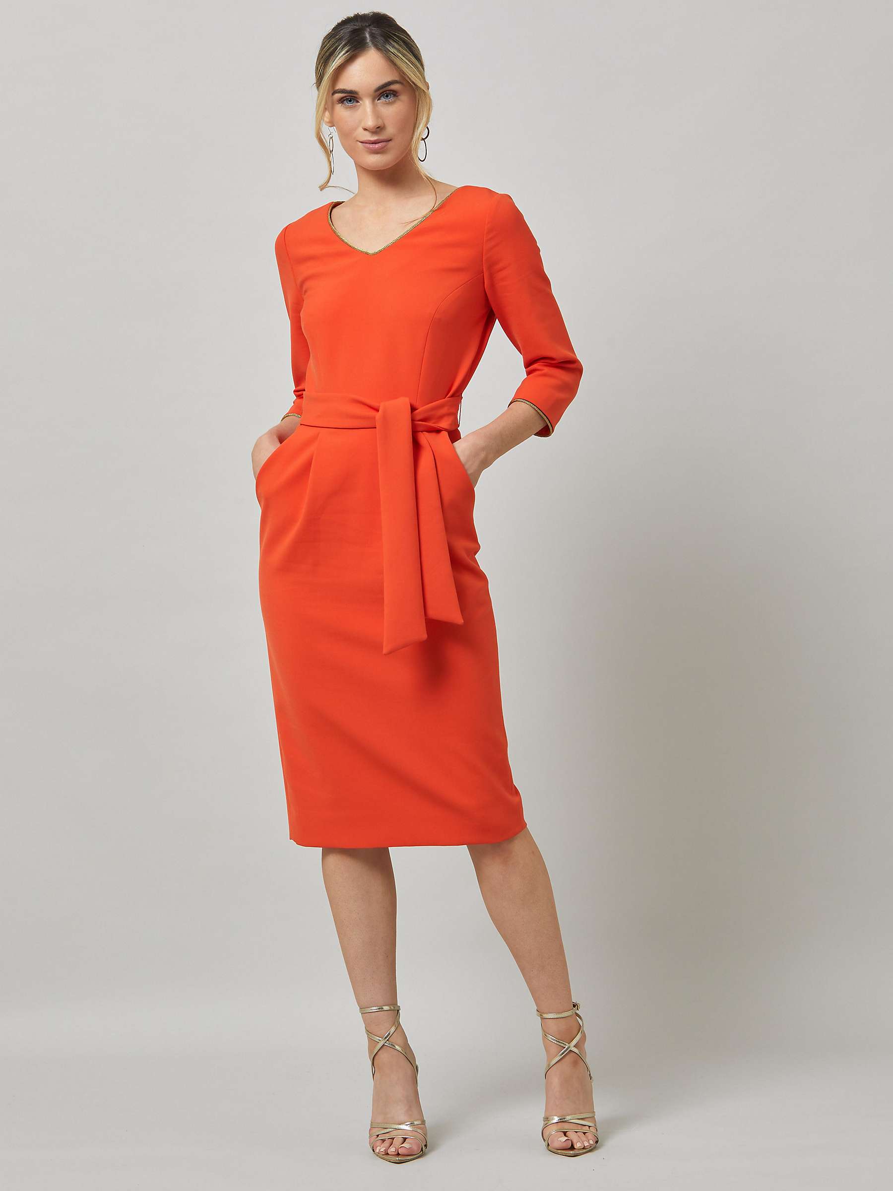 Buy Helen McAlinden Astrid Orange Midi Dress, Orange Online at johnlewis.com