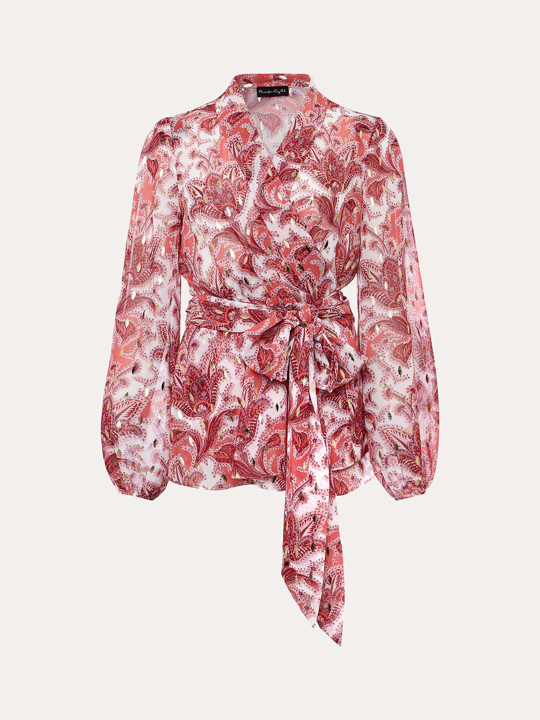 Buy Phase Eight Arabella Abstract Print Wrap Blouse, Sunset/Multi Online at johnlewis.com