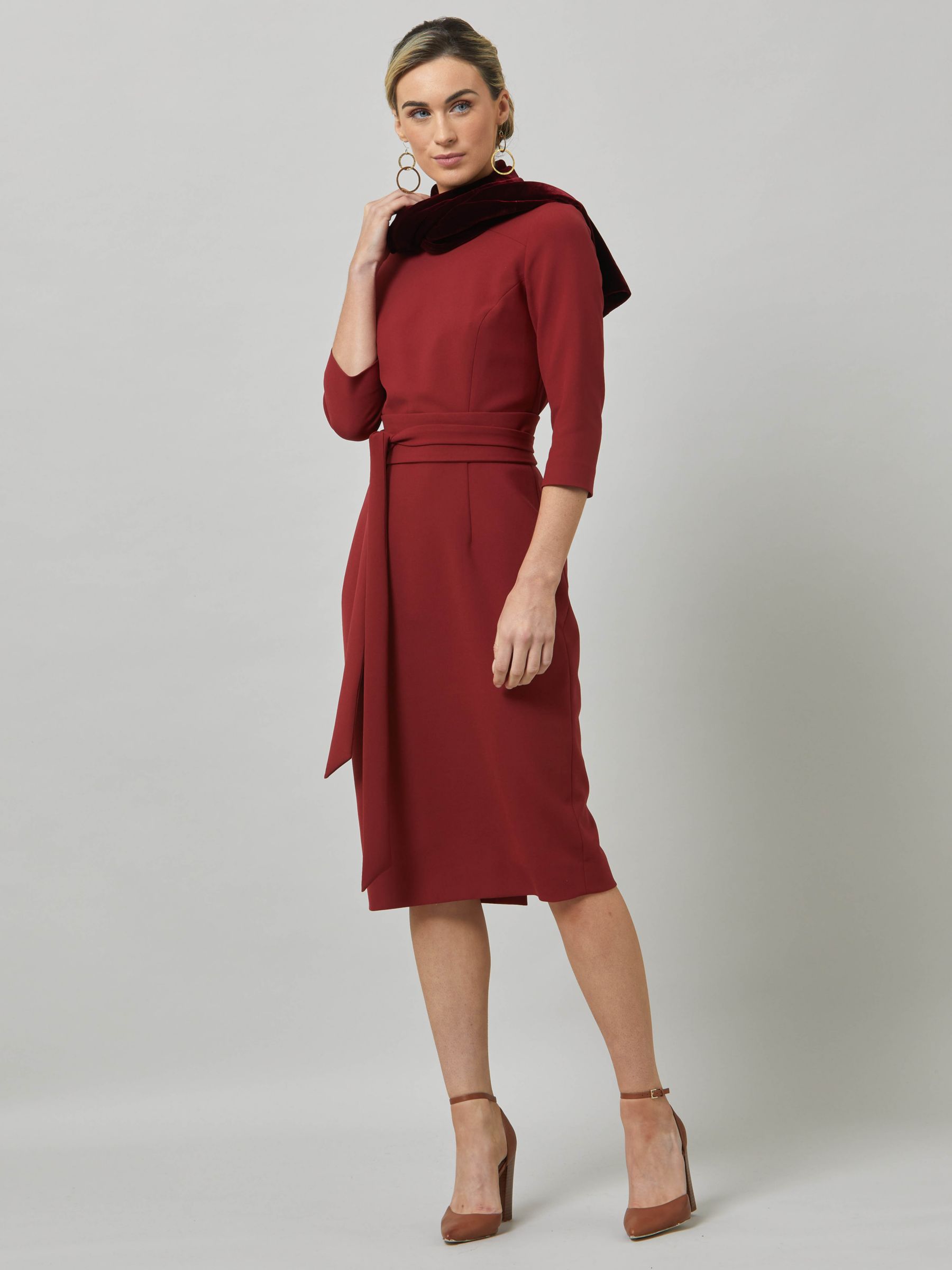 Helen McAlinden Palm Midi Dress, Russet Red at John Lewis & Partners