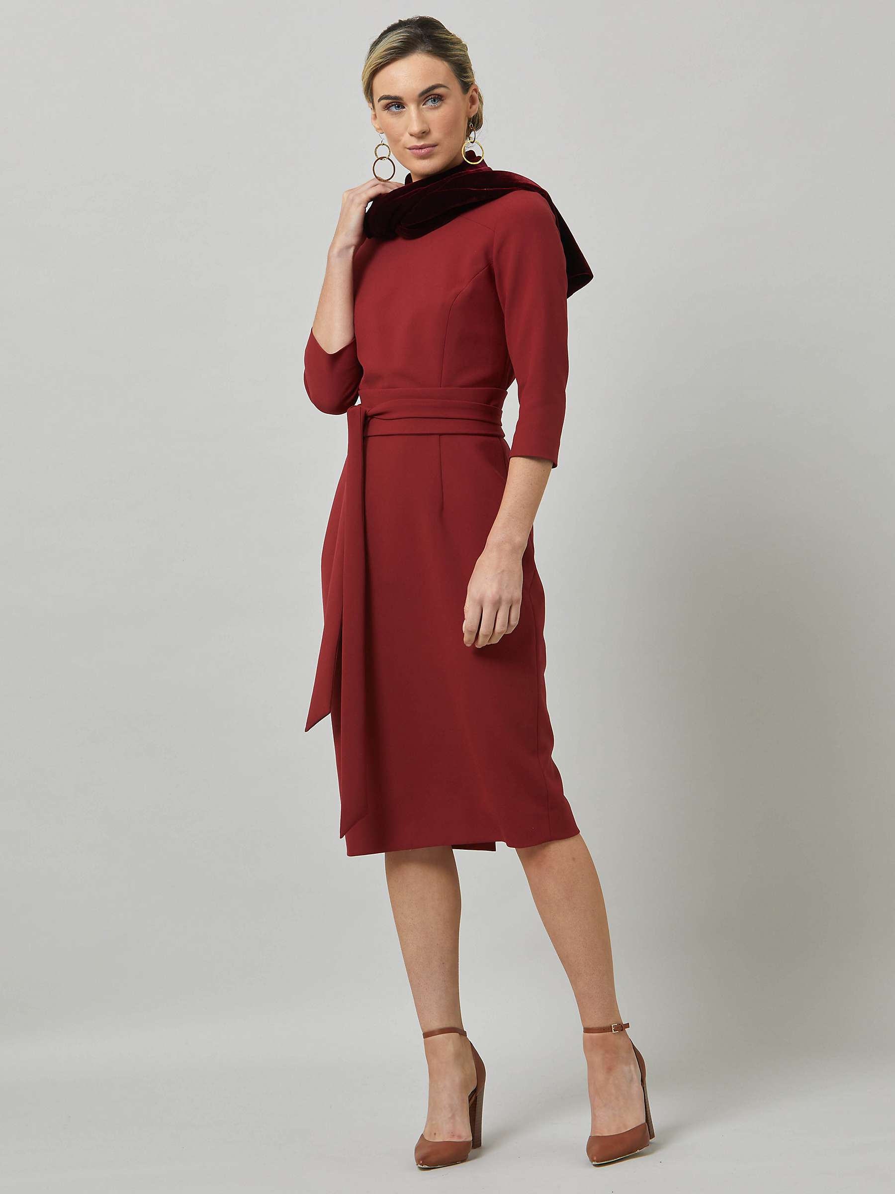 Buy Helen McAlinden Palm Midi Dress, Russet Red Online at johnlewis.com