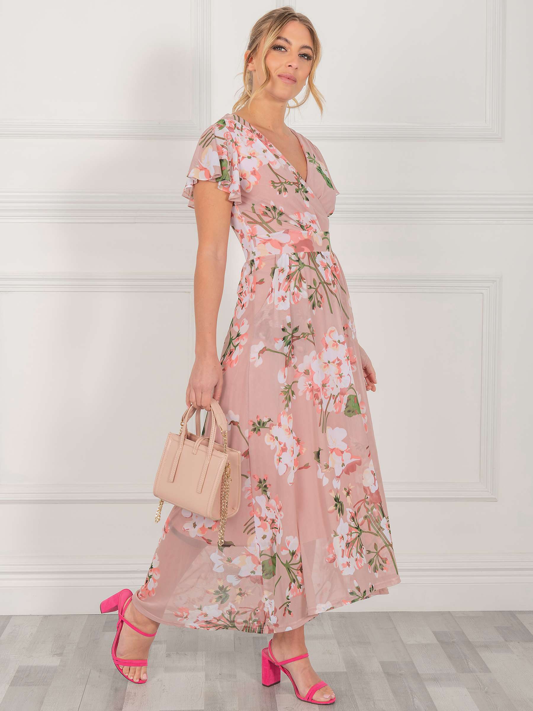 Buy Jolie Moi Eleanor Floral Print Wrap Neck Maxi Dress Online at johnlewis.com