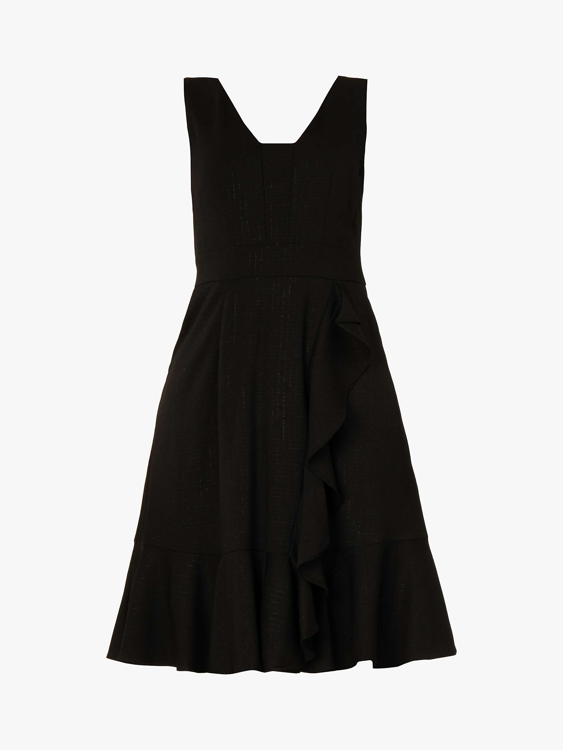 Jolie Moi Sonya Flounce Shift Mini Dress, Black at John Lewis & Partners