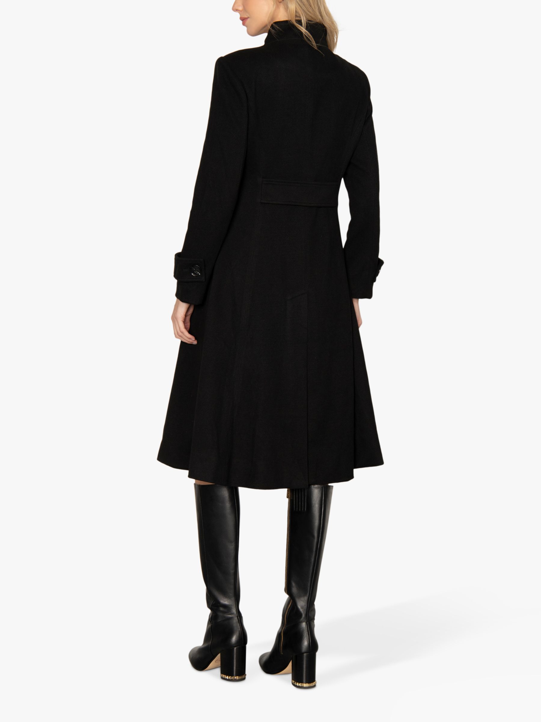 Jolie Moi Celesta Fit and Flare Coat, Black at John Lewis & Partners