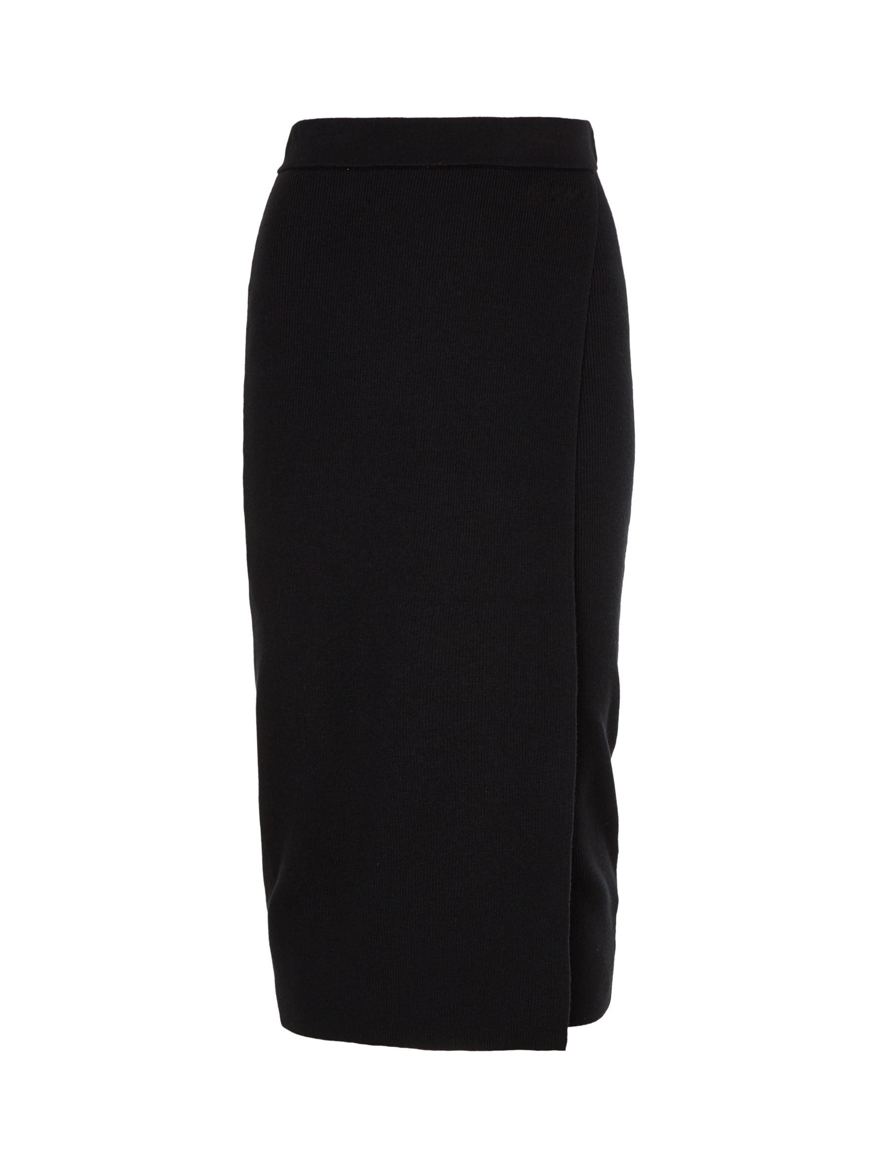 Calvin Klein Wool Blend Fitted Skirt, Black at John Lewis & Partners