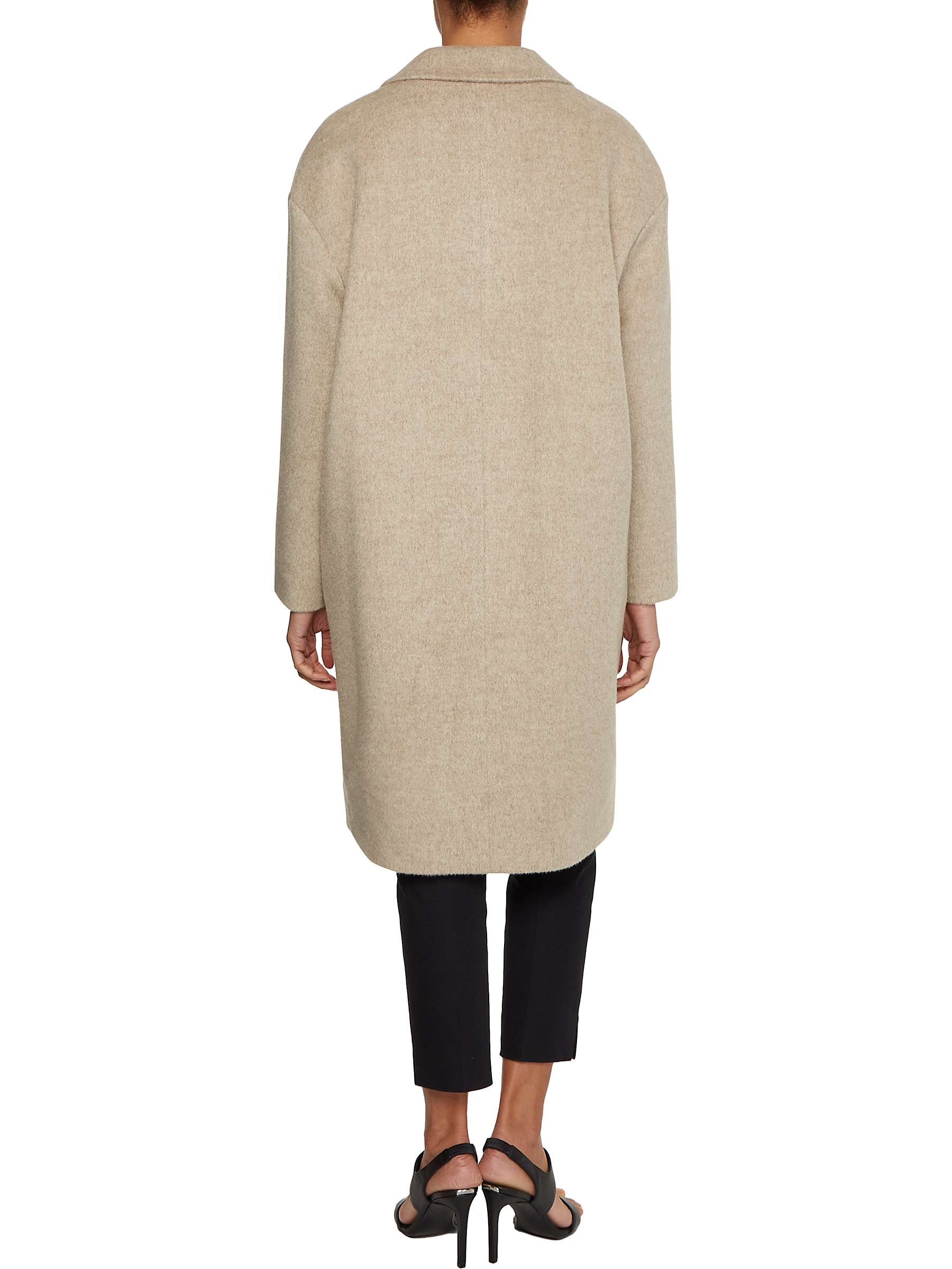 Calvin Klein Textured Wool Coat, Ecru at John Lewis & Partners