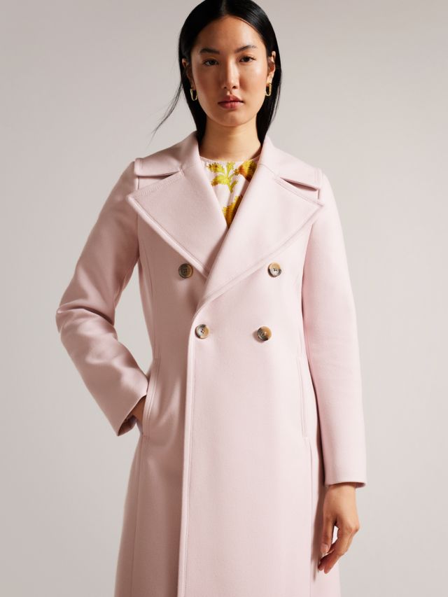 Ted Baker Marlei Cashmere Blend Pea Coat, Dusky Pink, 6