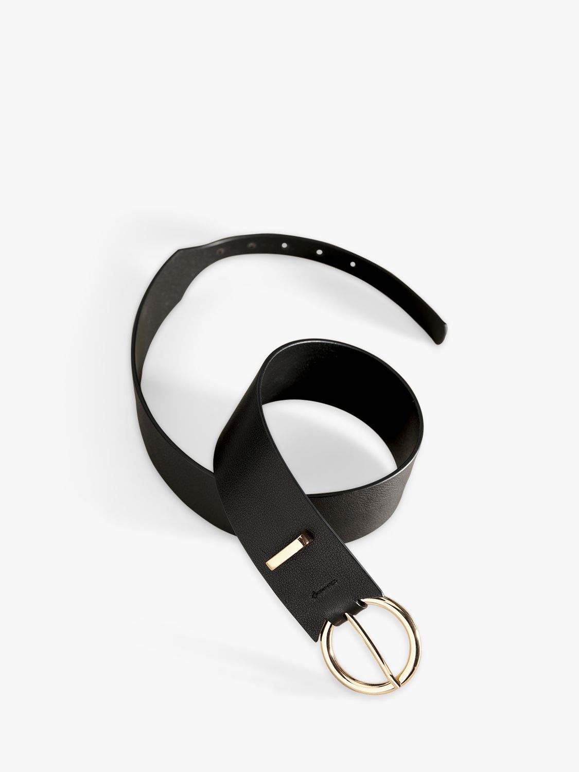Mint Velvet Leather Waist Belt, Black at John Lewis & Partners