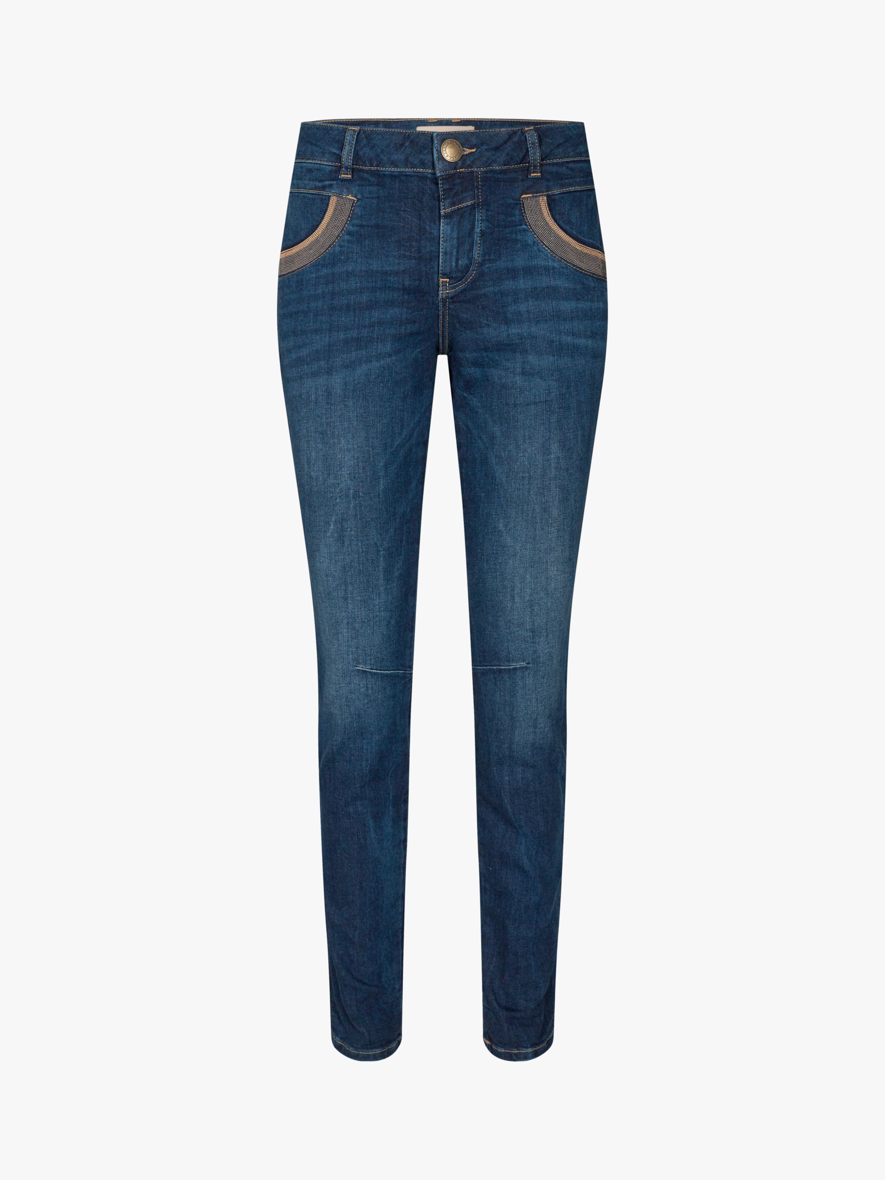 MOS MOSH Naomi Decorative Trim Slim Fit Jeans, Blue, 28R