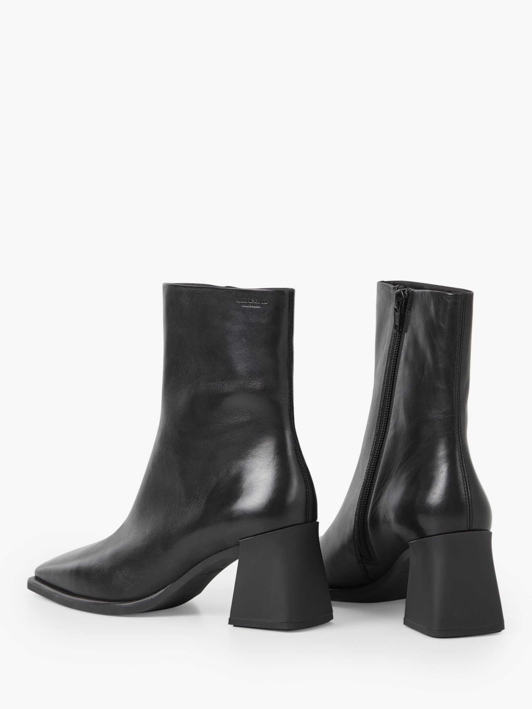 Vagabond Shoemakers Hedda Leather Heeled Boots, Black at John Lewis ...