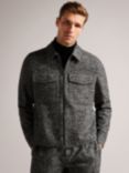 Ted Baker Pabay Wool Blend Overshirt, Black