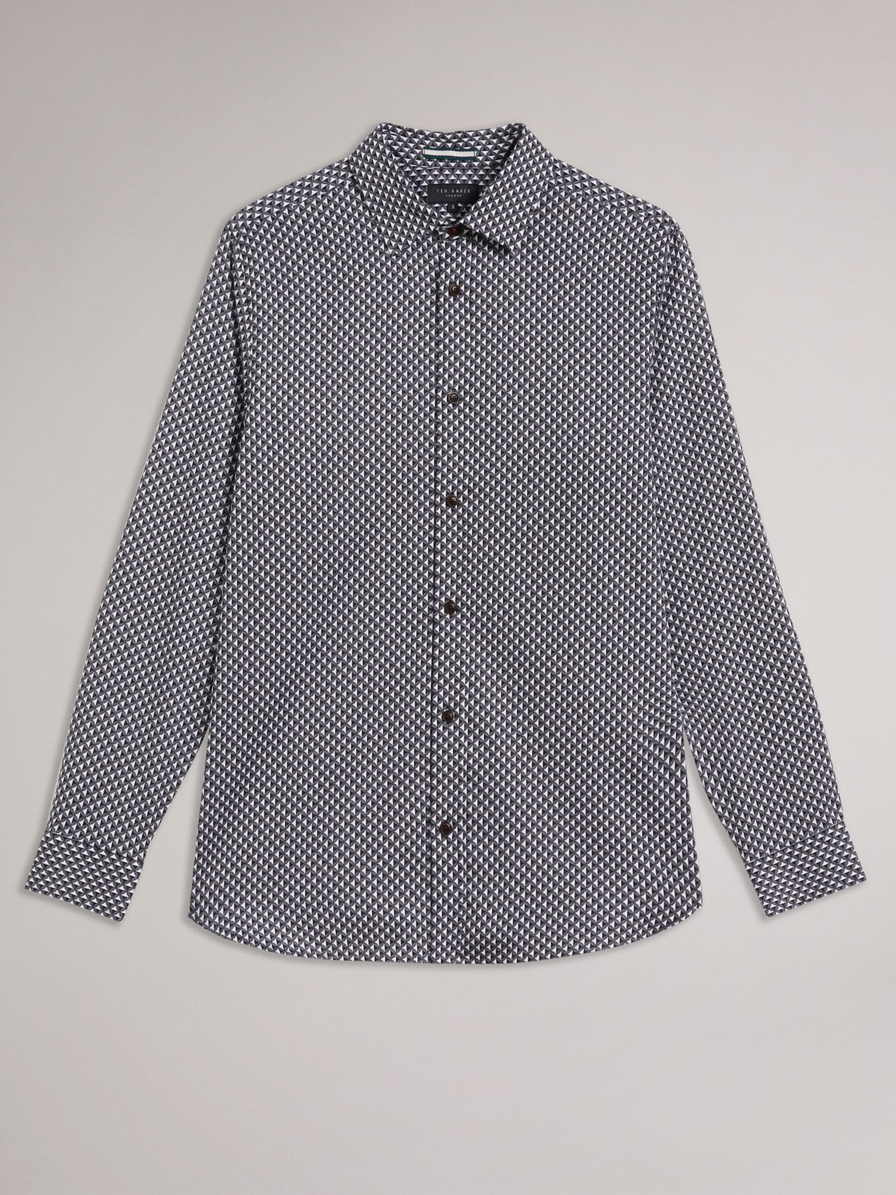 Ted Baker Ormsby Geometric Shirt, Black at John Lewis & Partners