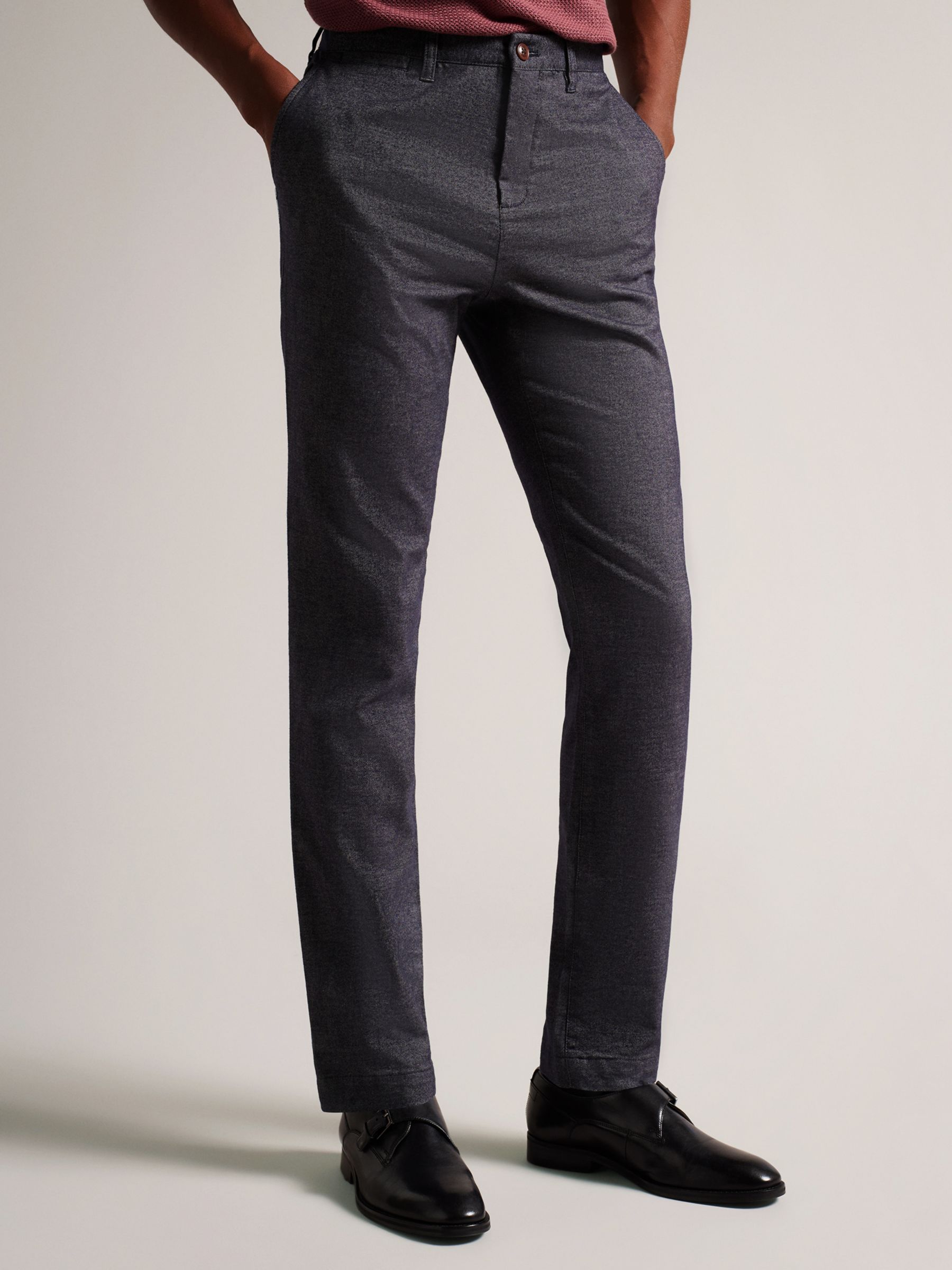 Ted Baker Chilt Irvine Slim Fit Smart Trousers, Navy at John Lewis ...