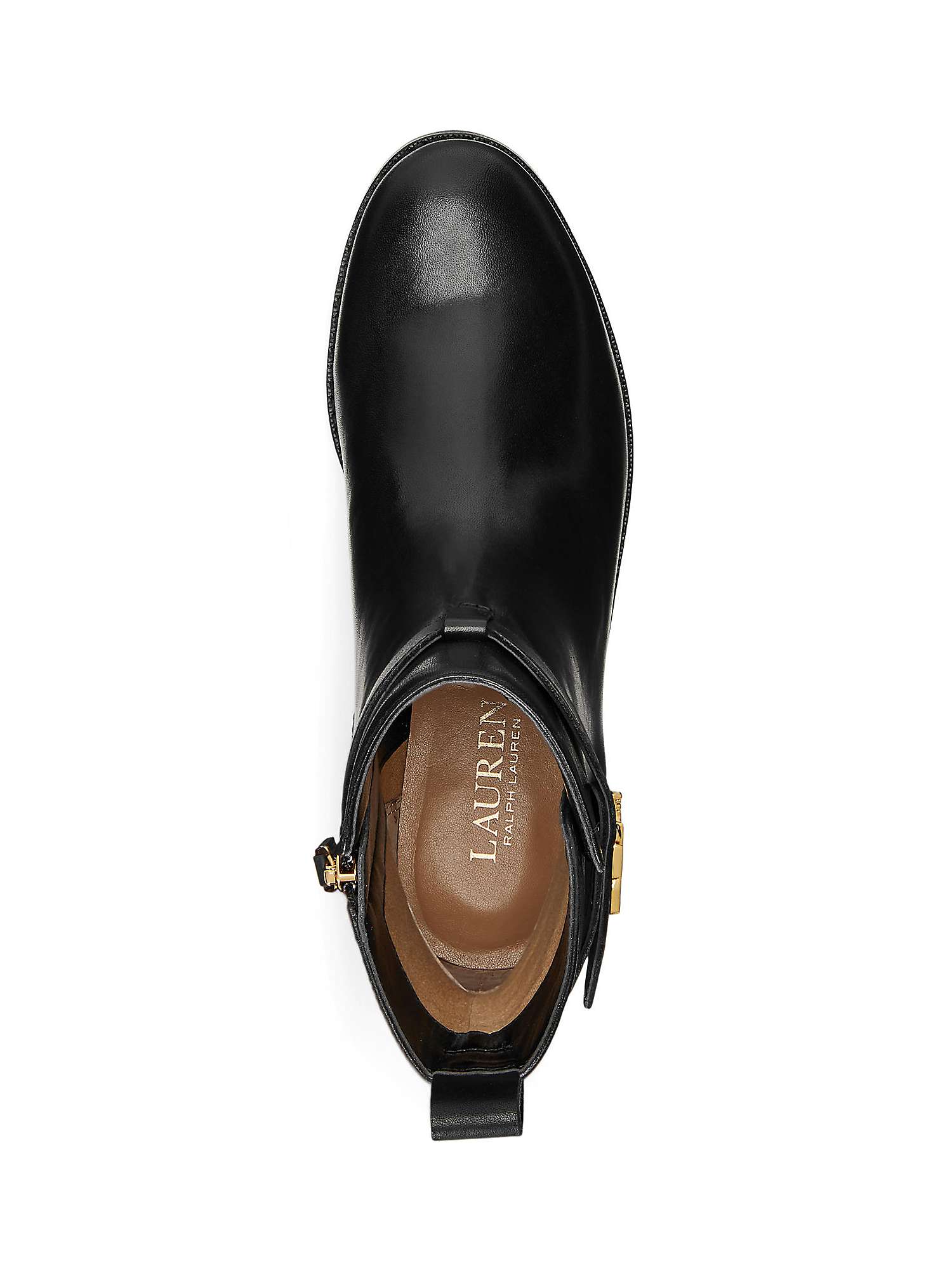 Lauren Ralph Lauren Leather Chelsea Boots, Black at John Lewis & Partners