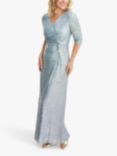 Gina Bacconi Jacynda Sequin Wrap Front Maxi Dress, Hydrangea
