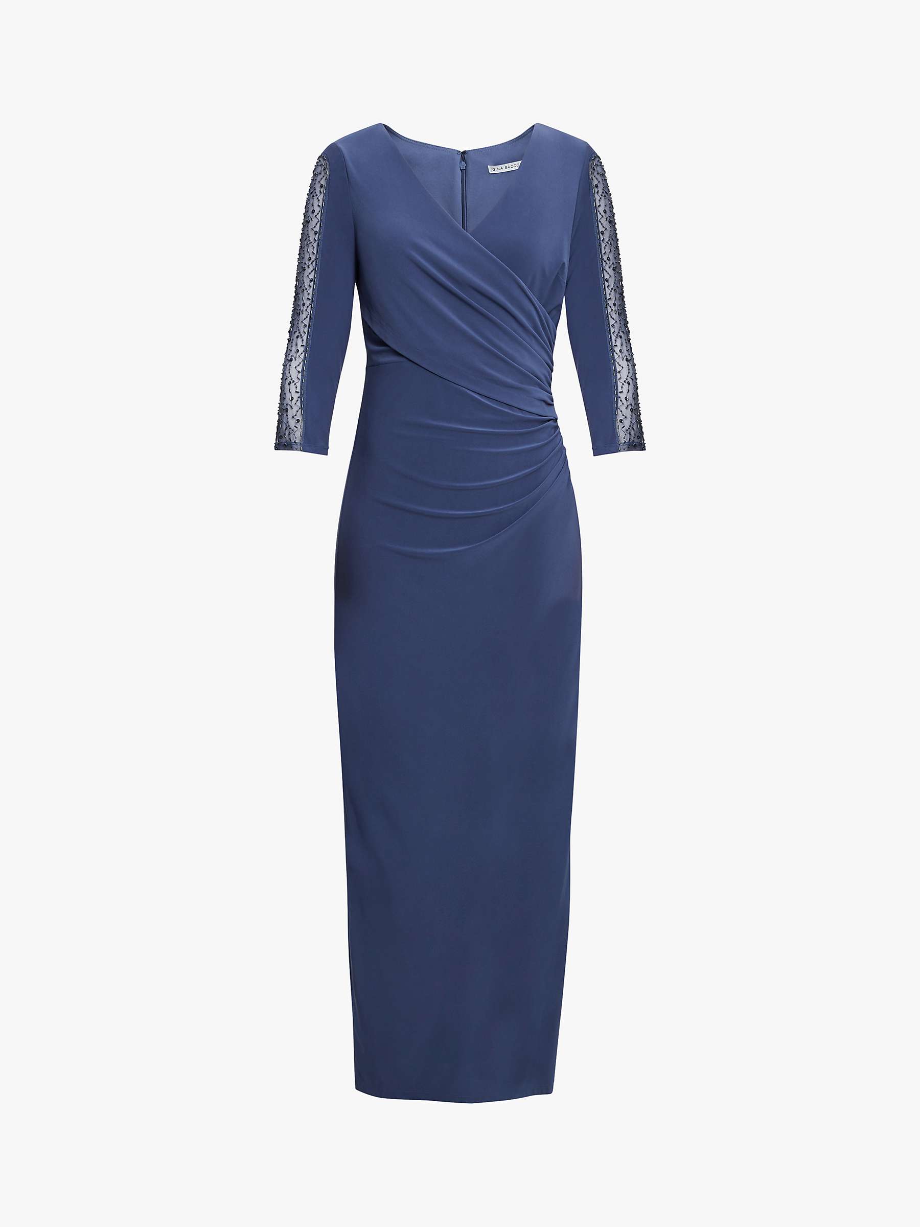 Buy Gina Bacconi Gretchen Ruched Maxi Dress, Wedgewood Online at johnlewis.com