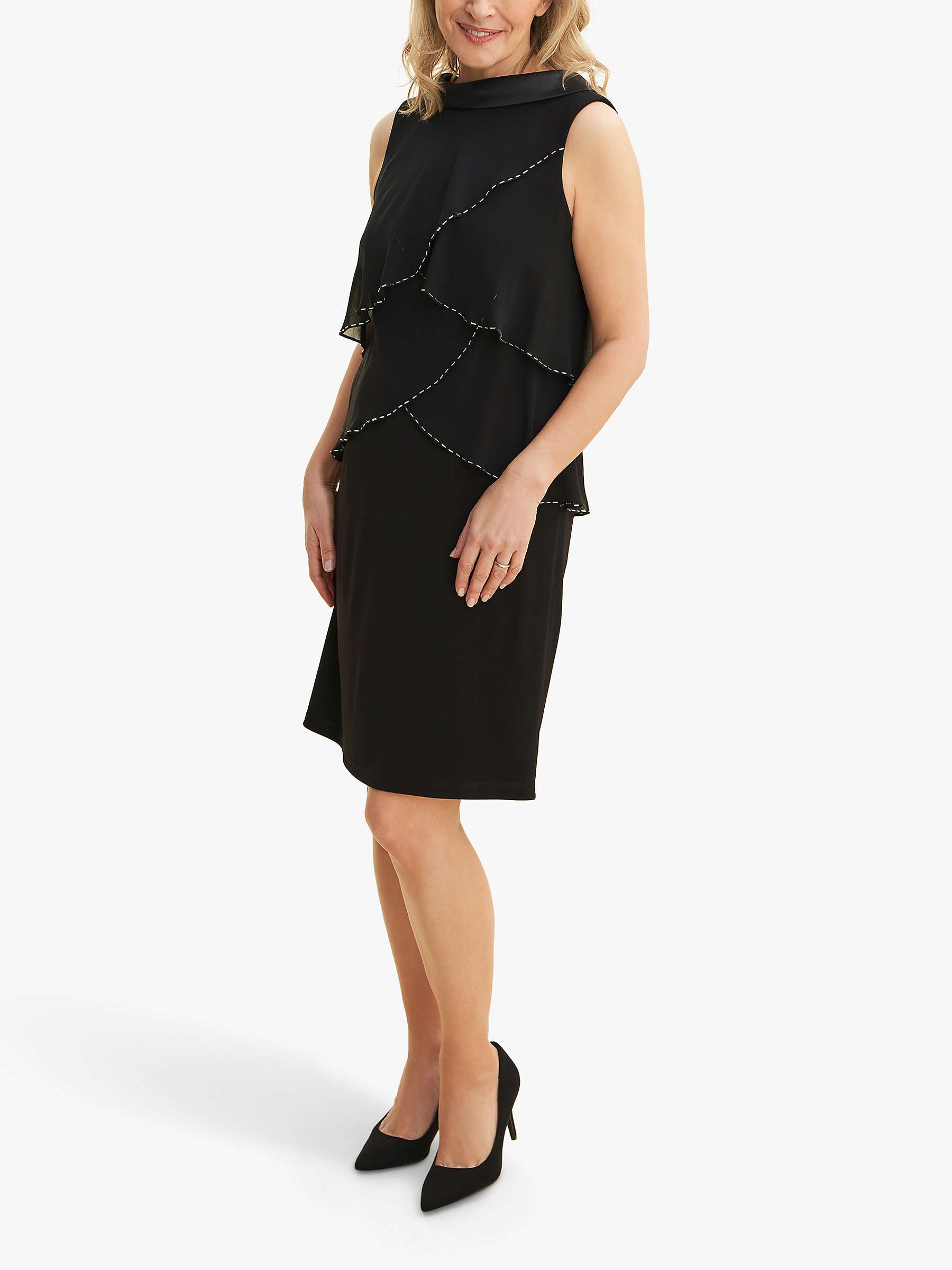 Buy Gina Bacconi Gerry Tiered Dress, Black Online at johnlewis.com