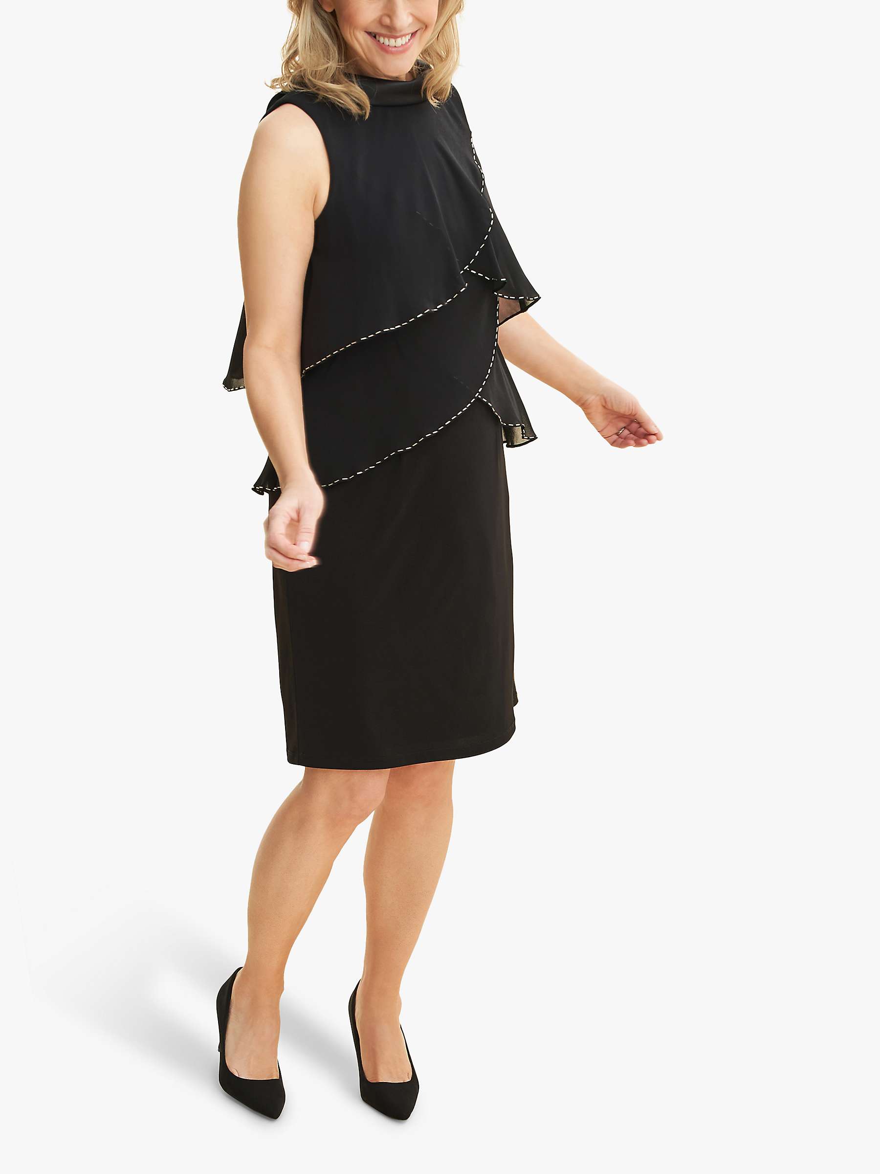 Buy Gina Bacconi Gerry Tiered Dress, Black Online at johnlewis.com