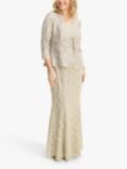 Gina Bacconi Carissa Sequin Lace Maxi Dress and Jacket, Champagne