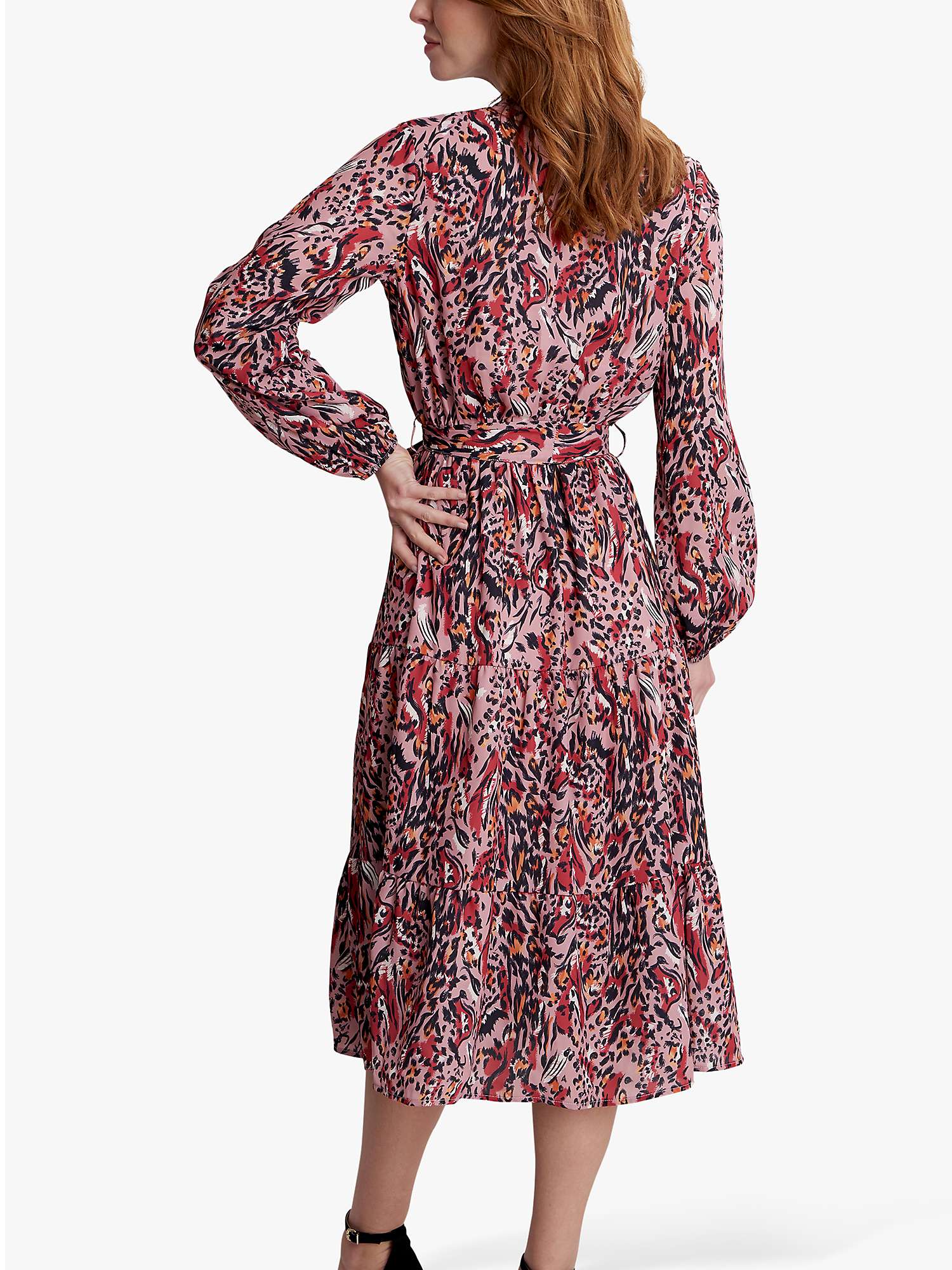 Buy Gina Bacconi Graycin Animal Print Midi Dress, Pink/Multi Online at johnlewis.com
