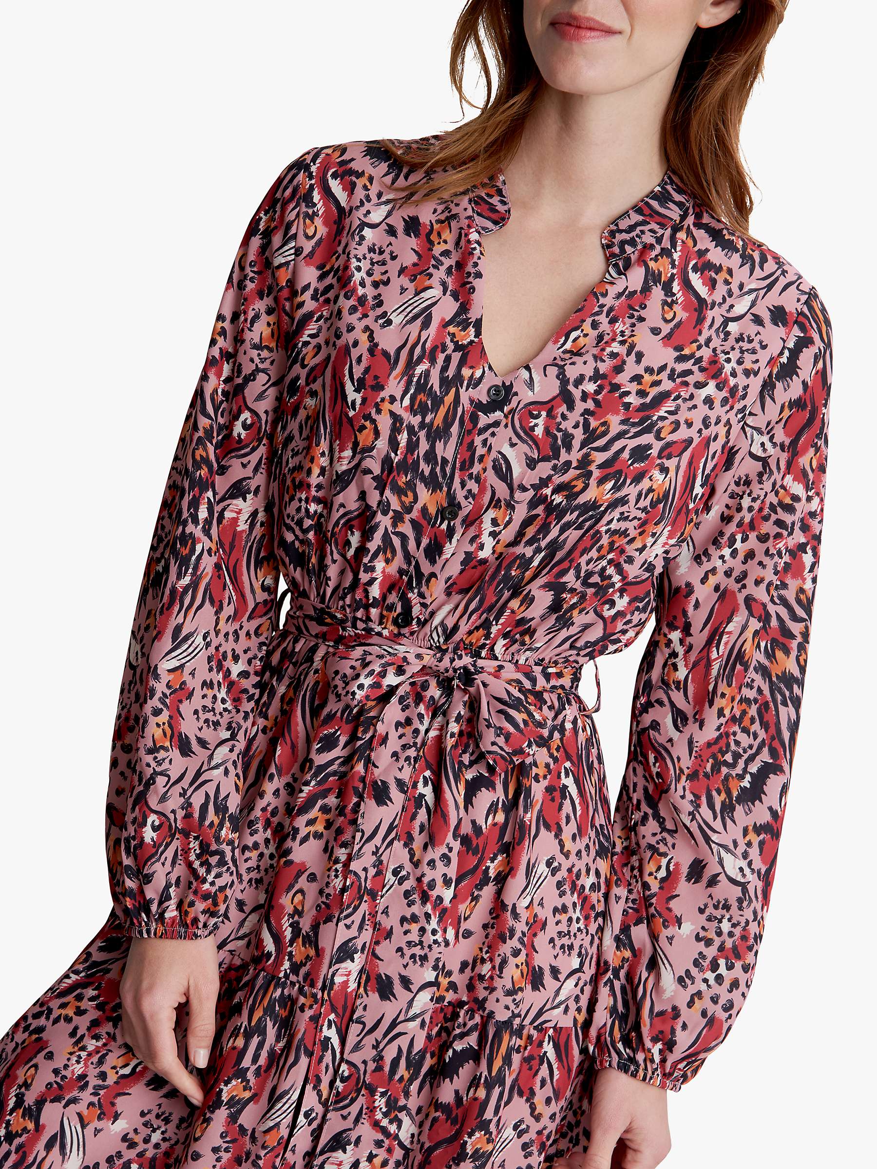 Buy Gina Bacconi Graycin Animal Print Midi Dress, Pink/Multi Online at johnlewis.com