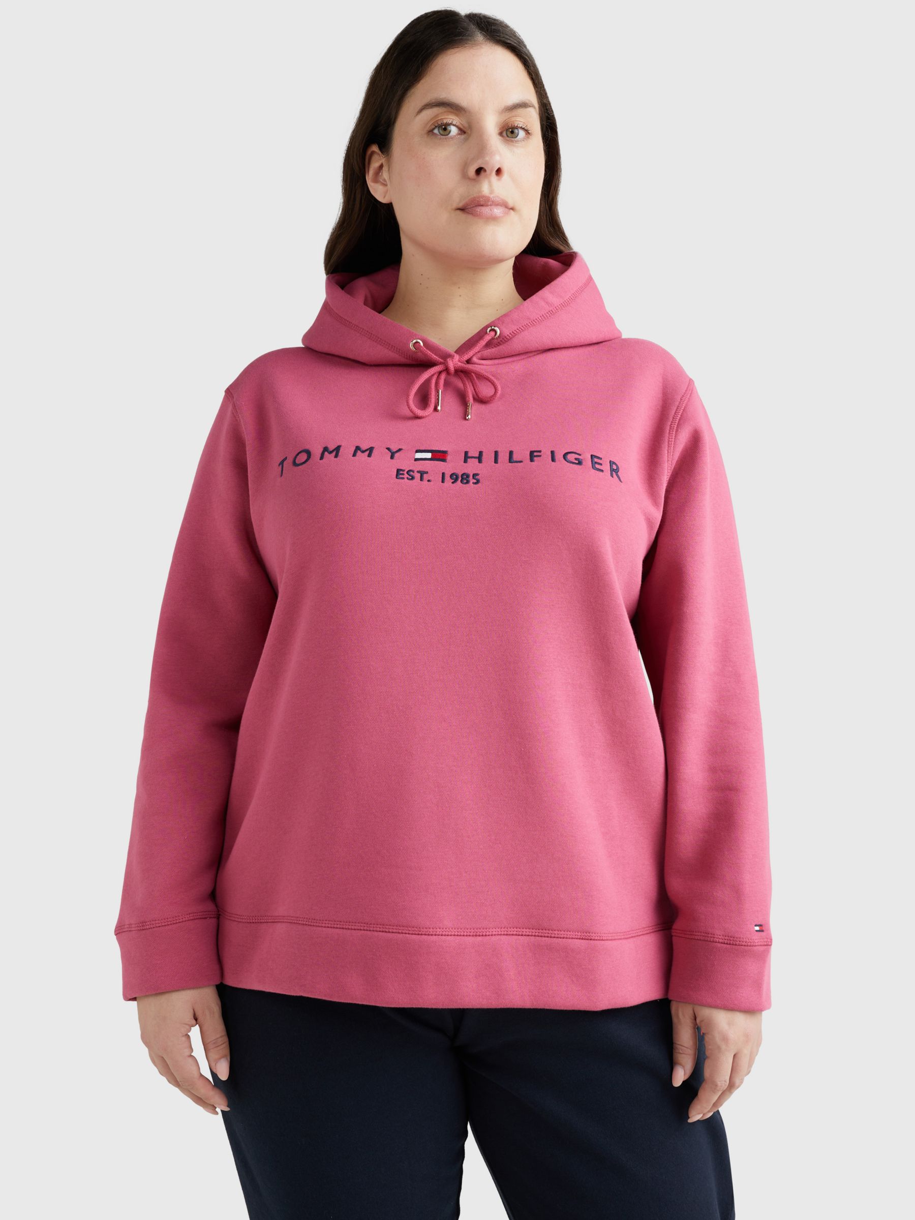 Tommy Hilfiger Women's TJW Small Logo Text T-Shirt, Pink, X-Large
